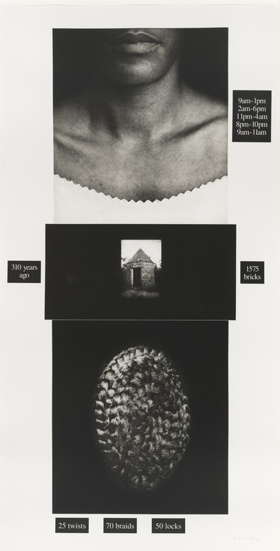 Lorna Simpson, Counting, 1991. Photogravure and screenprint: 73 3/4 × 37 7/8 in. (187.3 × 96.2 cm). Edition no. 60/60. Whitney Museum of American Art, New York; purchase with funds from the Print Committee  93.94